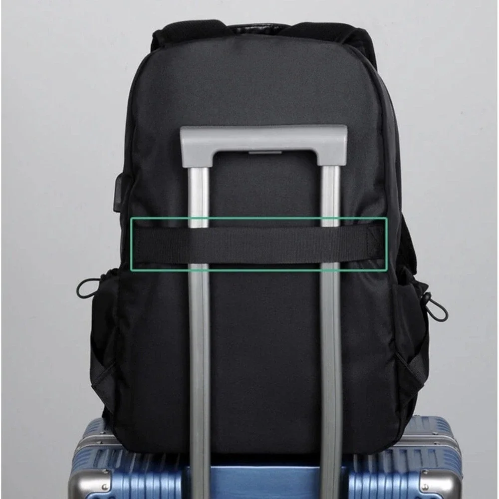 Business Laptop Bag Travel School Backpack Book Bag With Usb Navy Blue NWT